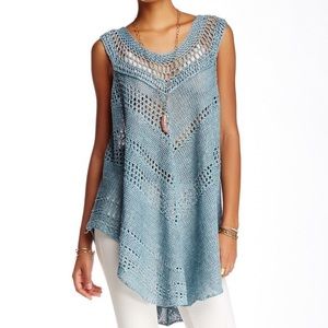 FREE PEOPLE | Rhiannon blue knit sweater- M